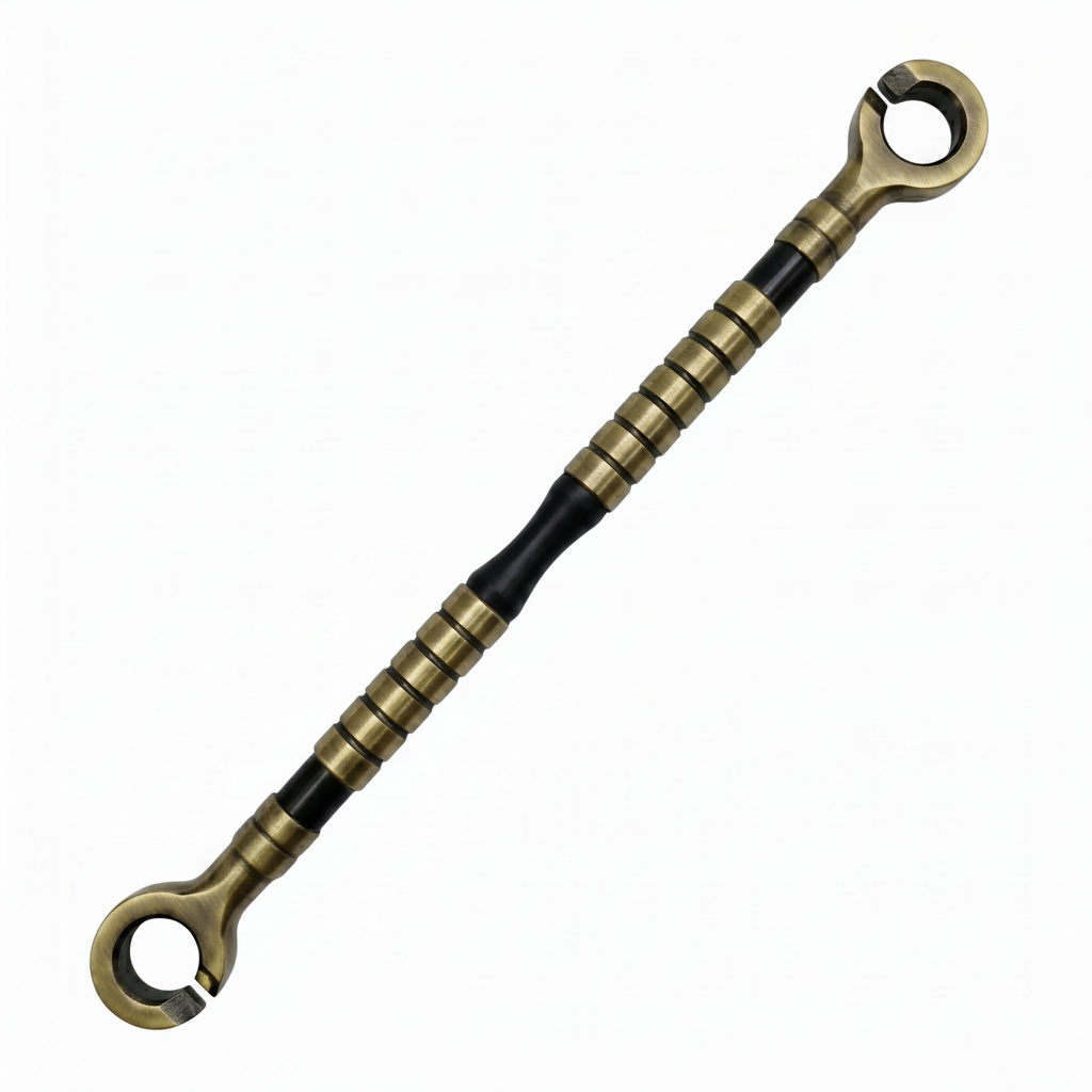 Antique Brass-304 stainless steel jhula chain link featuring a traditional Rangal design with decorative black accents and multi-tiered ribbed texture for luxury swings.