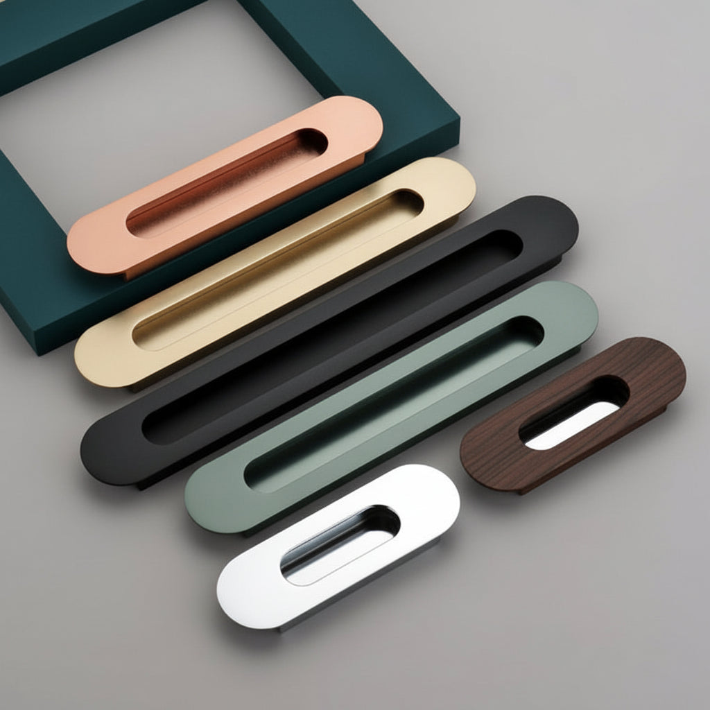 Creatick Modern Concealed Handle Satin, Black, Rose Gold, Gray (CN-4)