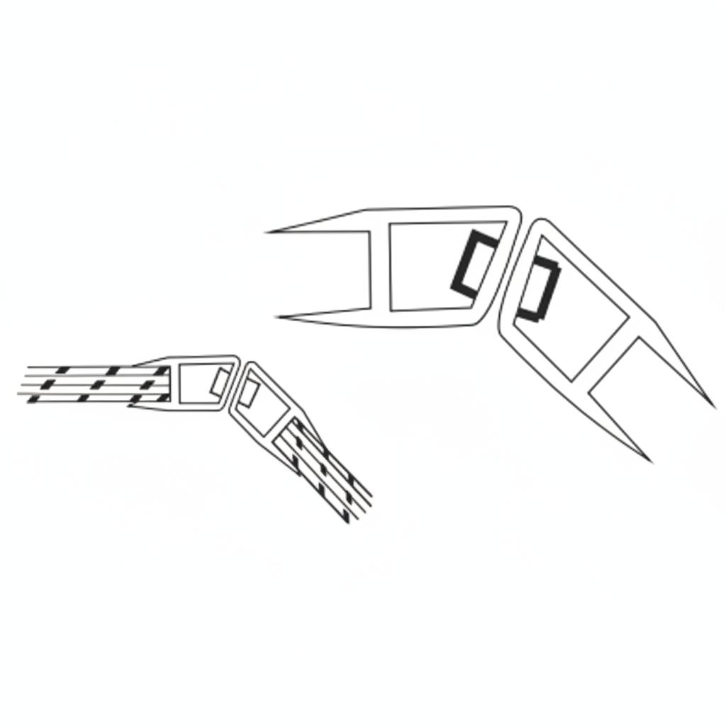Pvc Seal Magnetic 135° for 10-12 mm Glass, 2200 mm (7.3 feet) length