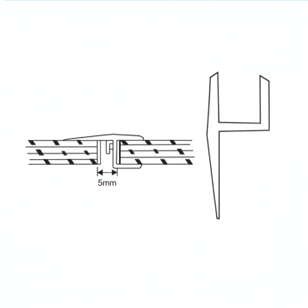 Pvc Seal for 10mm-12mm Glass, 2200mm (7.3feet) length