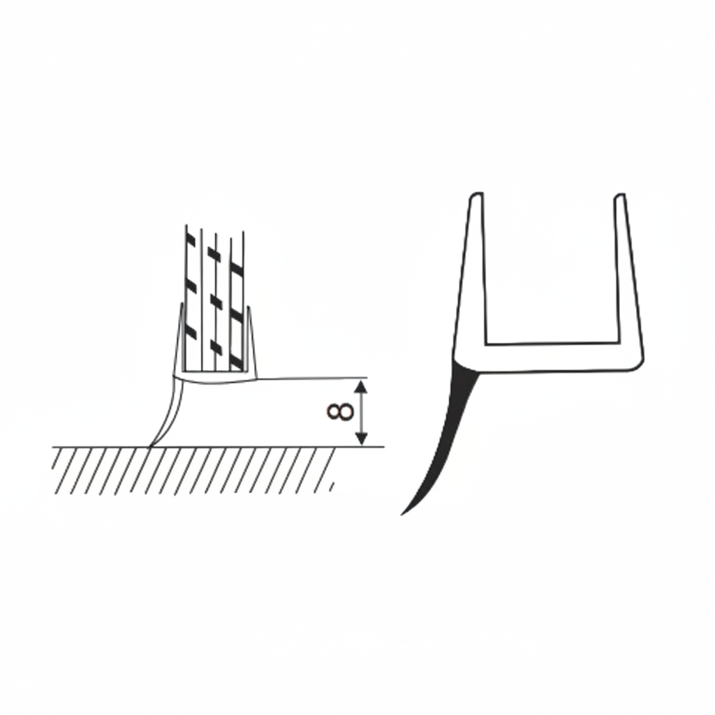 Pvc Seal h (cross) Type for 10-12 mm Glass, 2200 mm (7.3 feet) Length