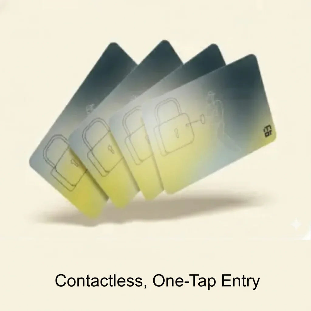 RFID smart lock entry cards with lock icon, contactless access keycards