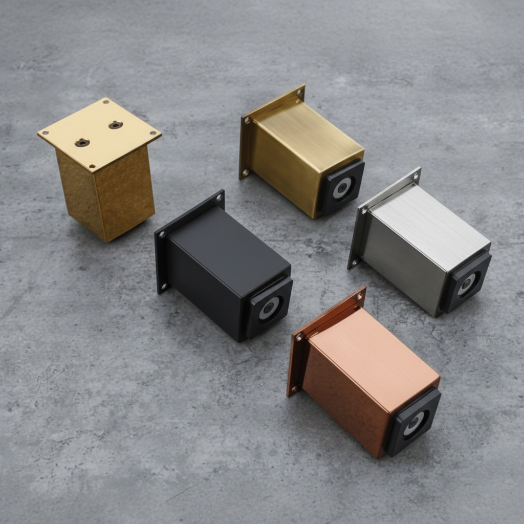 Sar Sofa Leg Box Chrome, Black, Antique Brass, Gold, Rose Gold (SL-14)