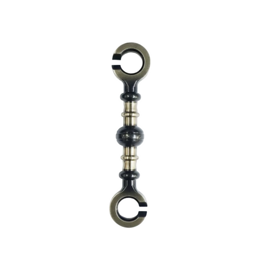 Heavy-duty antique brass finish ball saliya jhula chain link with decorative globe center and open-ring connectors for traditional indoor swings.