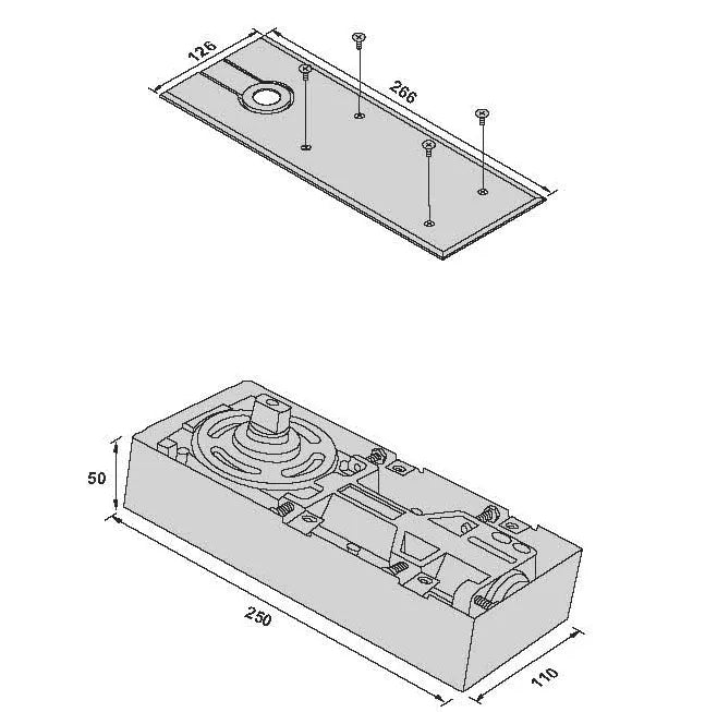 Enox Floor Spring EFS 3080 - 80kg Capacity, Max Door width 850mm