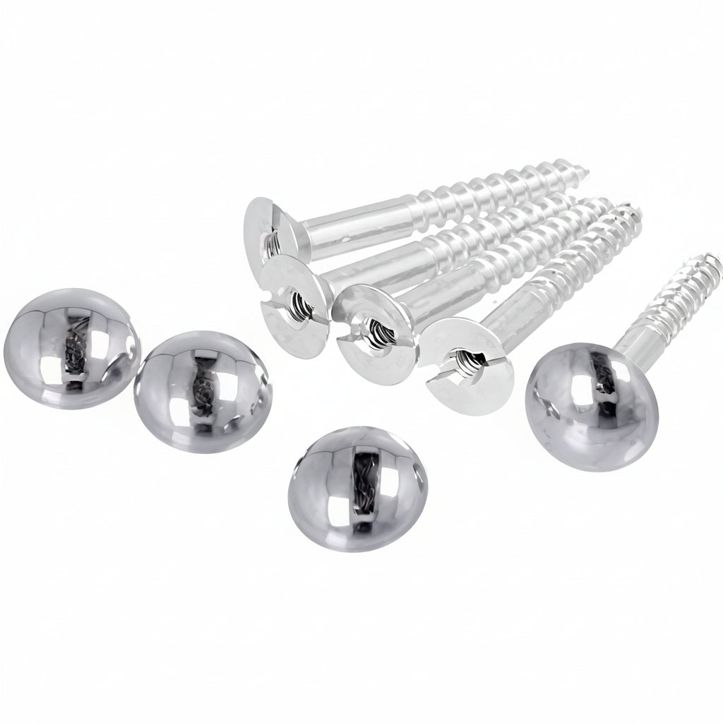 Mirror Screw with Brass Cap (Chrome)