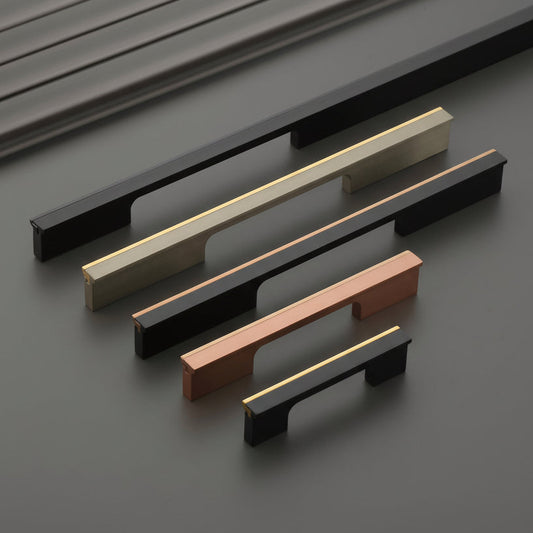 Creatick Modern Cabinet Handle, Door Handle Black, Rose | Gold (AL-82)