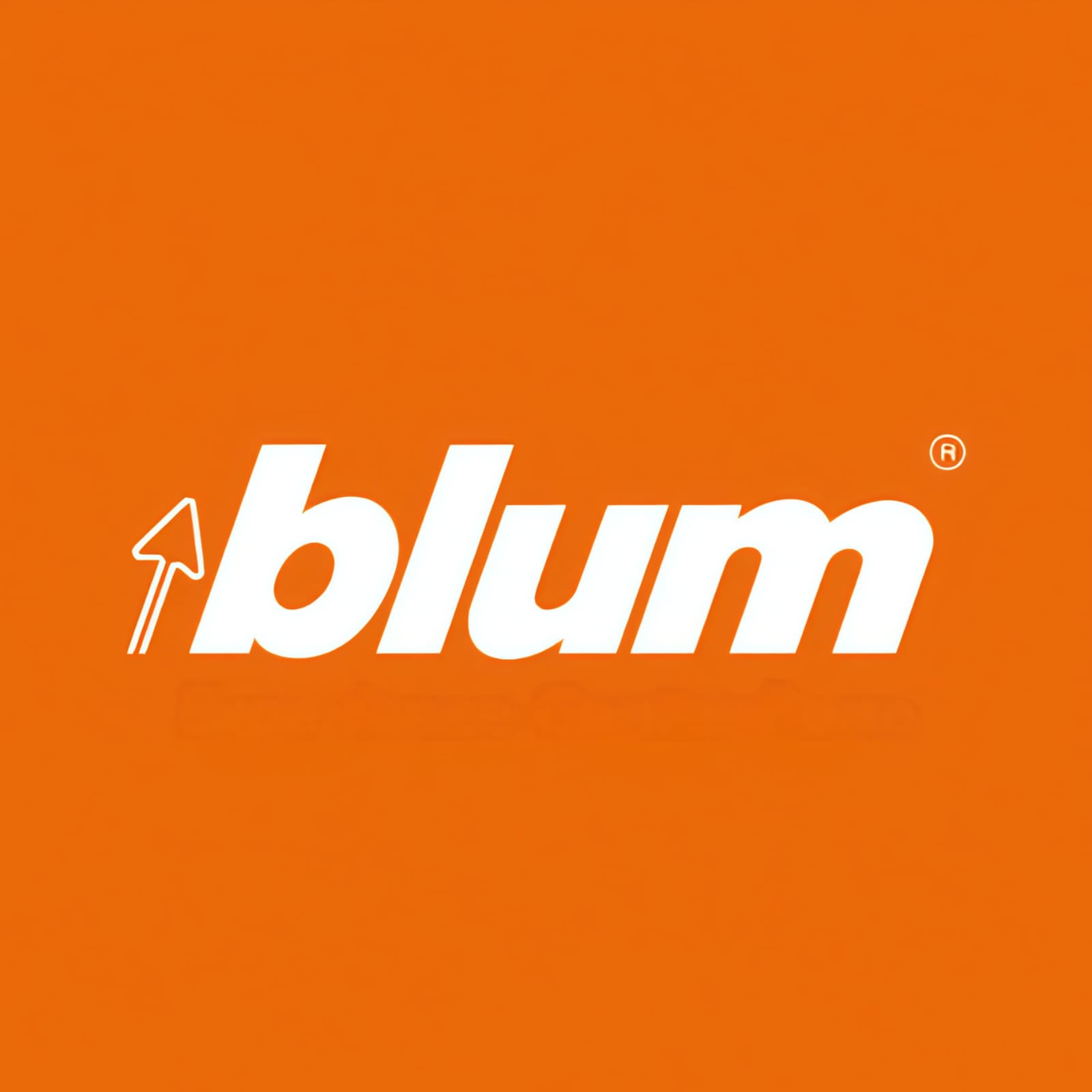 Blum logo on an orange background