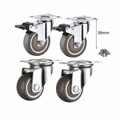 Break Caster Wheel TPR SS Mat, Black (25 mm TPR-75 mm)