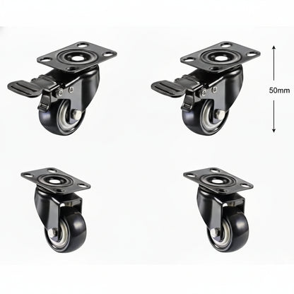 Break Caster Wheel TPR SS Mat, Black (25 mm TPR-75 mm)