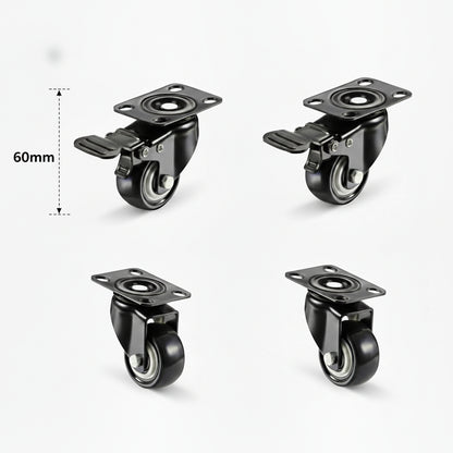 Break Caster Wheel TPR SS Mat, Black (25 mm TPR-75 mm)