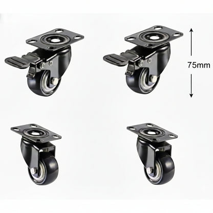 Break Caster Wheel TPR SS Mat, Black (25 mm TPR-75 mm)