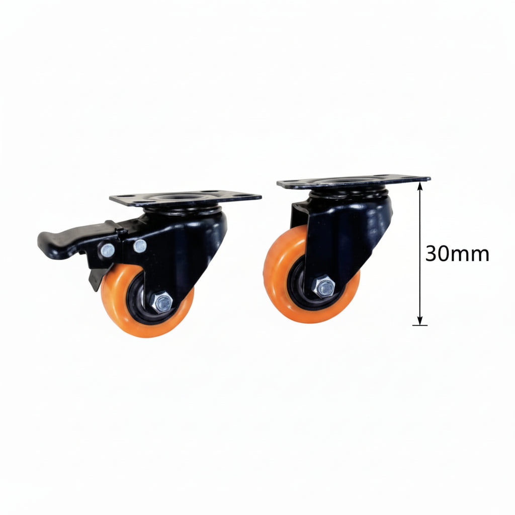 Break Caster Wheel TPR SS Mat, Black (25 mm TPR-75 mm)