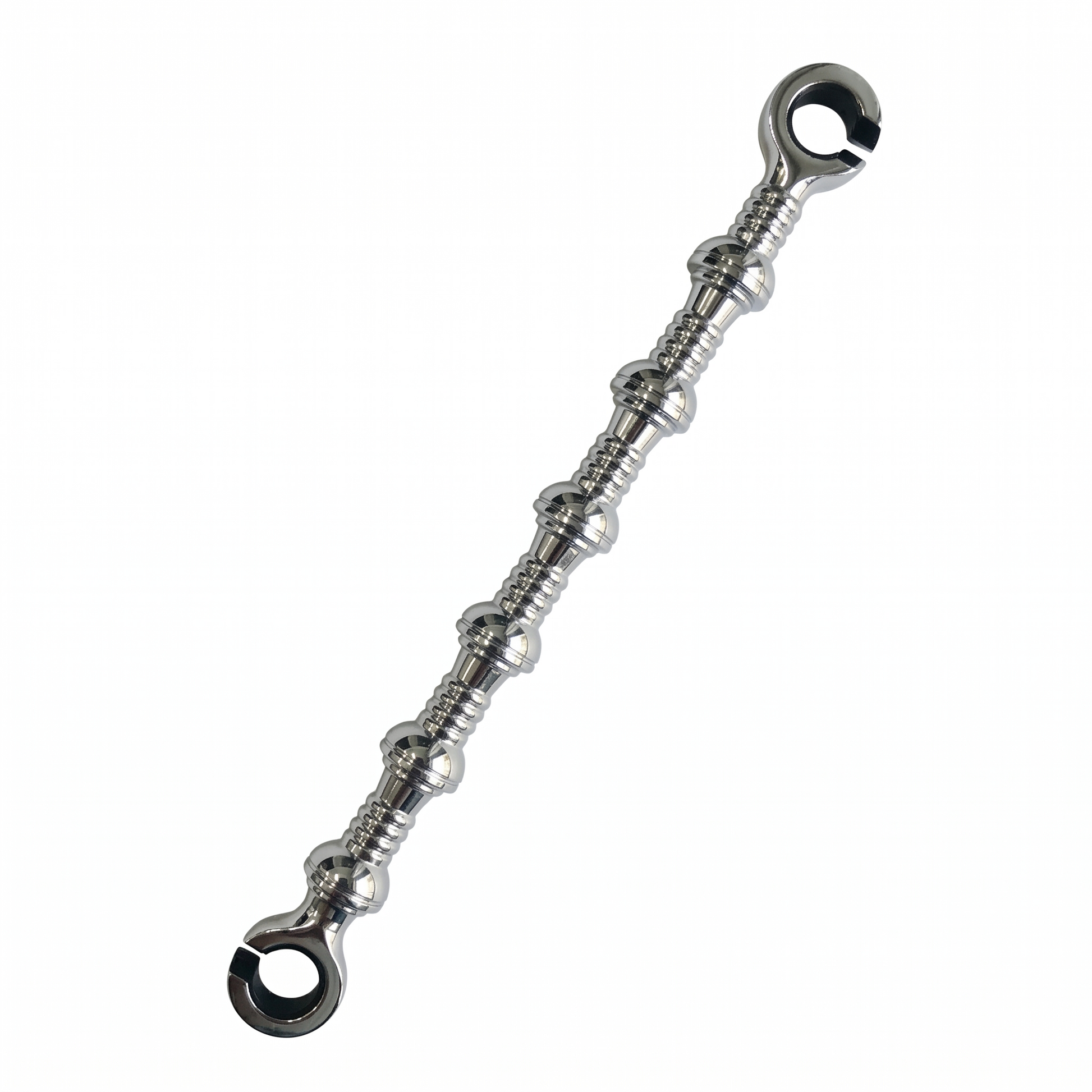 Chrome finish Doom Saliya jhula chain extension rod featuring a multi-link decorative design for traditional Oonjal and heavy-duty swings.