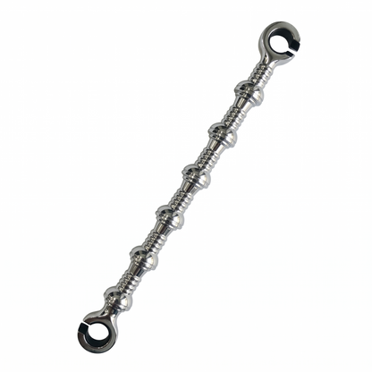 Chrome finish Doom Saliya jhula chain extension rod featuring a multi-link decorative design for traditional Oonjal and heavy-duty swings.