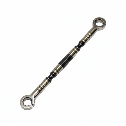 Premium Chrome SS-304 stainless steel jhula chain link with a traditional Ring Kalash design and textured grip for heavy-duty ceiling swings and Oonjal.