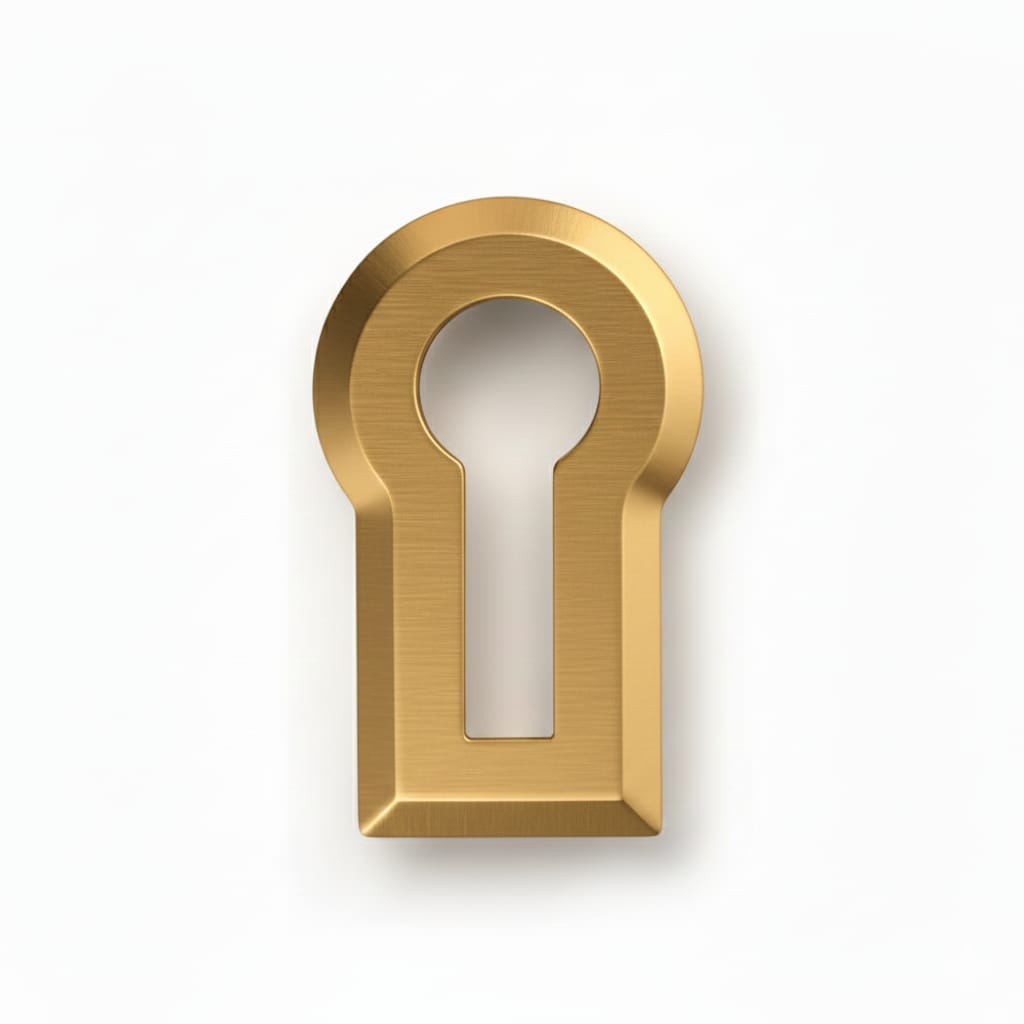 Cupboard Key Hole Satin, Antique Brass, Black, Rose Gold, Gold (Brass)