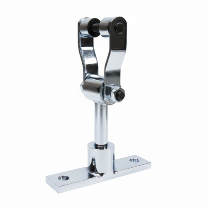 A professional-grade DLP105 T-Type Revolving Bearing Kada featuring a high-quality stainless steel body with a polished chrome finish. This heavy-duty ceiling hook is designed with an extended stem for versatile mounting, a dual-roller bearing system for silent 360-degree rotation, and a reinforced T-base mounting plate—ideal for hanging industrial ceiling fans, heavy-duty swings, and architectural lighting fixtures.
