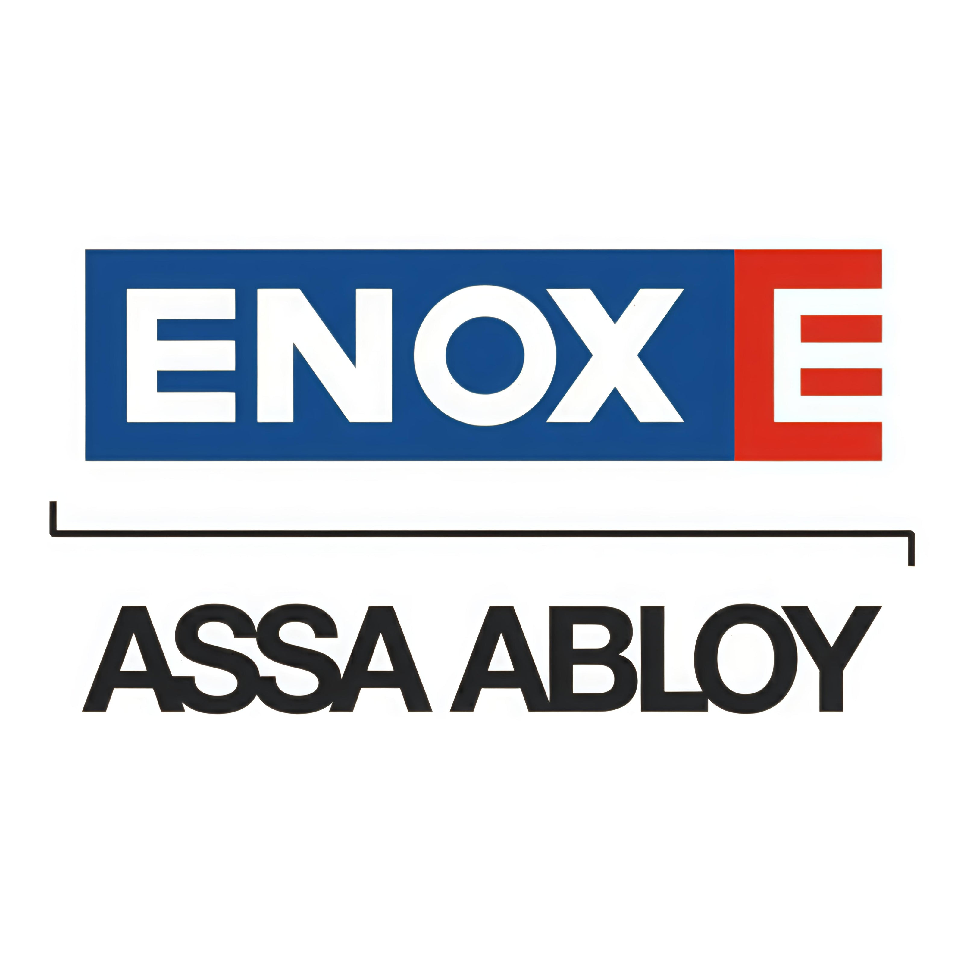 Logos of ENOX and ASSA ABLOY on a white background