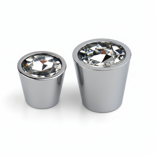 Fab Fancy Cake Knob Chrome, Antique Brass, Gold, Clear (Brass) (0150)