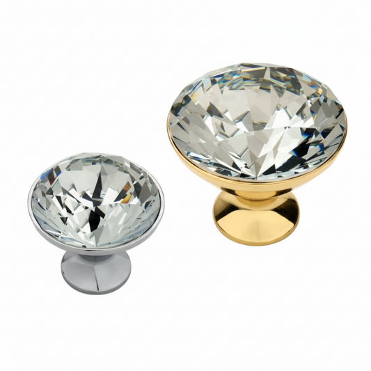 Fab Fancy Volvo Knob Antique Brass, Chrome, Clear, Gold (Brass) (0148)