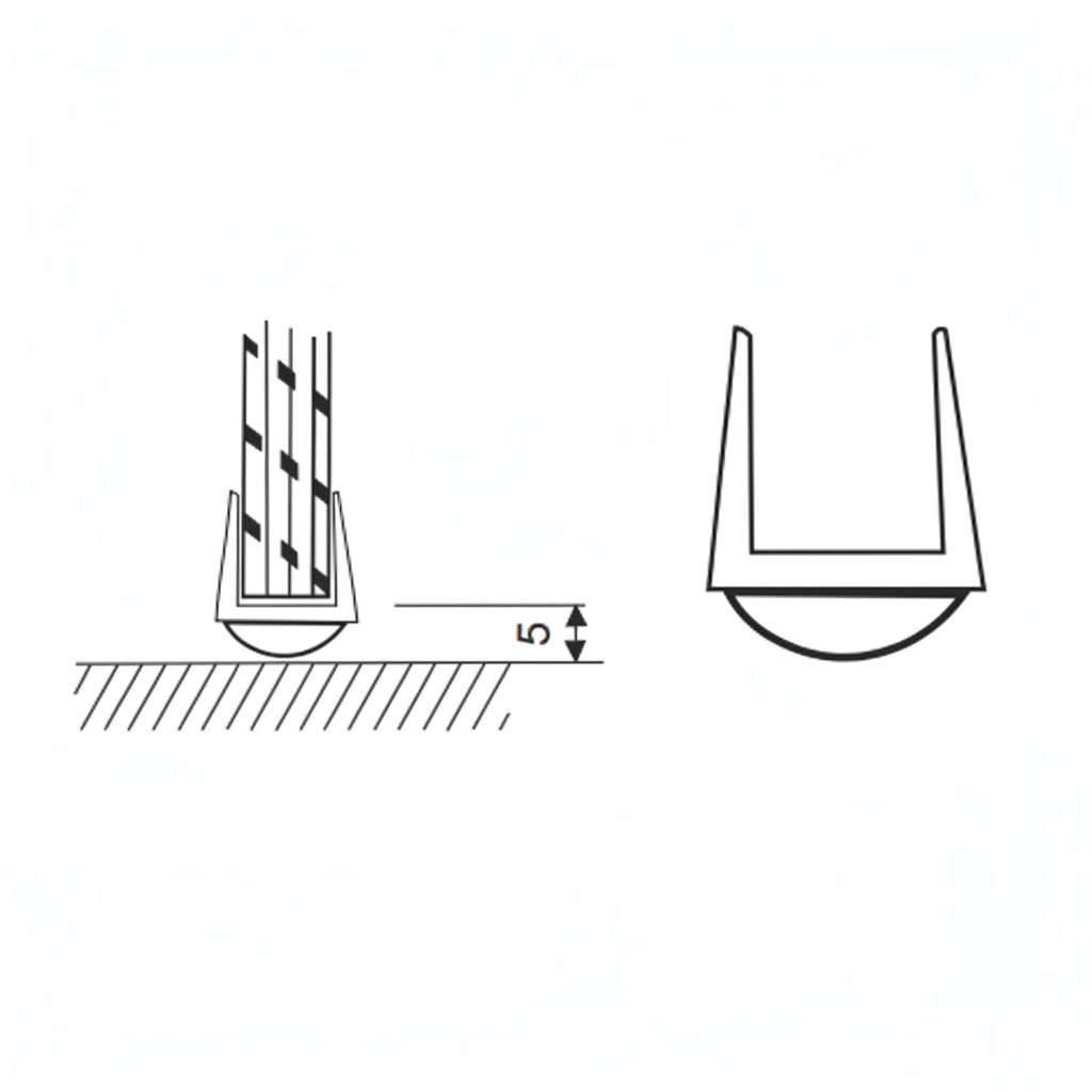 Pvc Seal D Type for 10-12 mm Glass, 2200 mm (7.3 feet) length