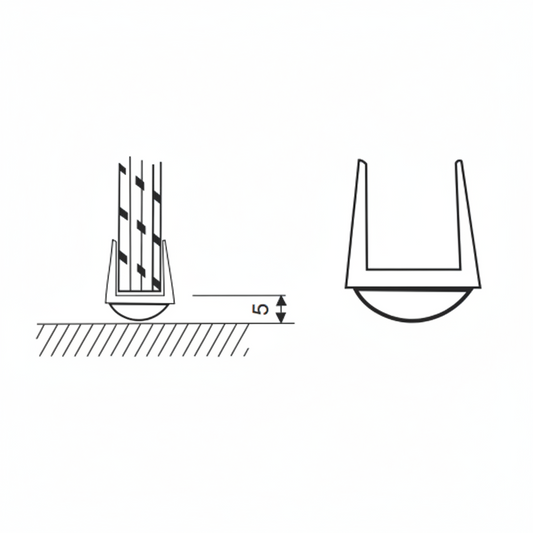 Pvc Seal D Type for 10-12 mm Glass, 2200 mm (7.3 feet) length