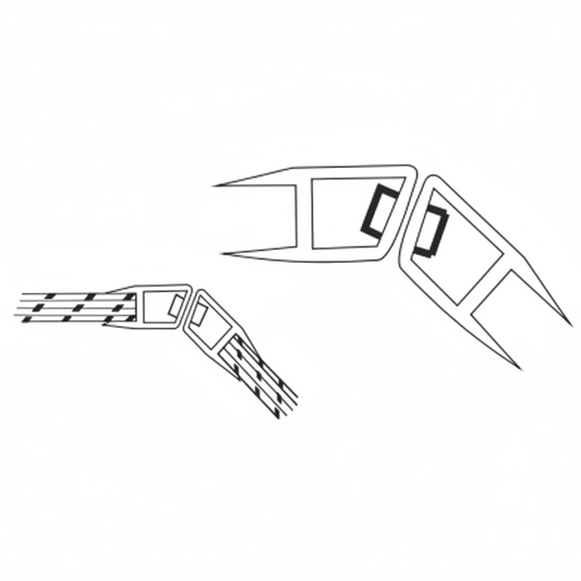 Pvc Seal Magnetic 135° for 10-12 mm Glass, 2200 mm (7.3 feet) length