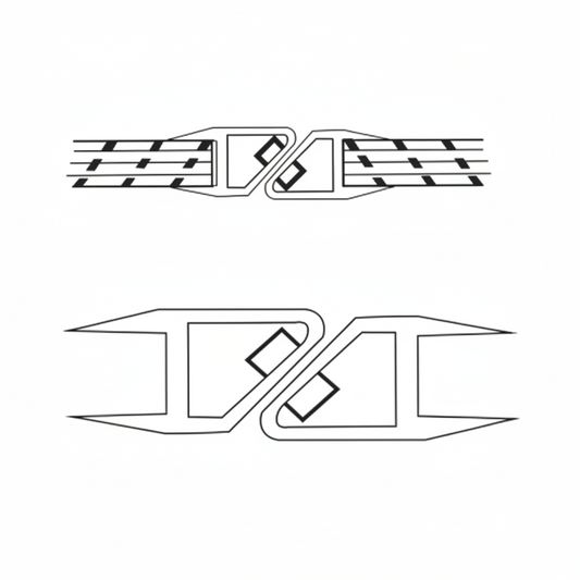 Pvc Seal Magnetic 180° for 10-12 mm Glass, 2200 mm (7.3 feet) length