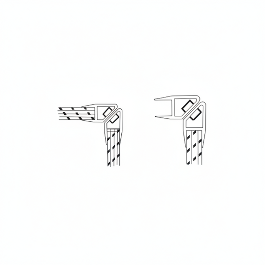 Pvc Seal Magnetic 90° for 10-12 mm Glass, 2200 mm (7.3 feet) length
