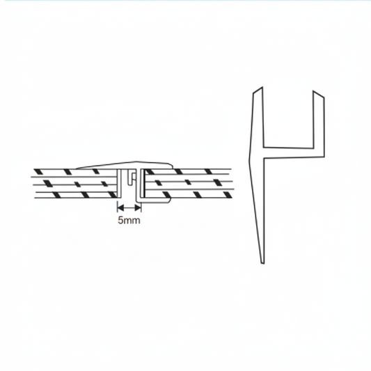 Pvc Seal for 10mm-12mm Glass, 2200mm (7.3feet) length