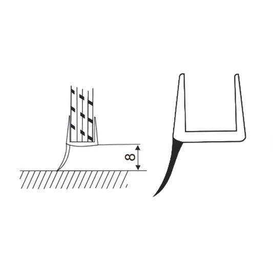 Pvc Seal h (cross) Type for 10-12 mm Glass, 2200 mm (7.3 feet) Length