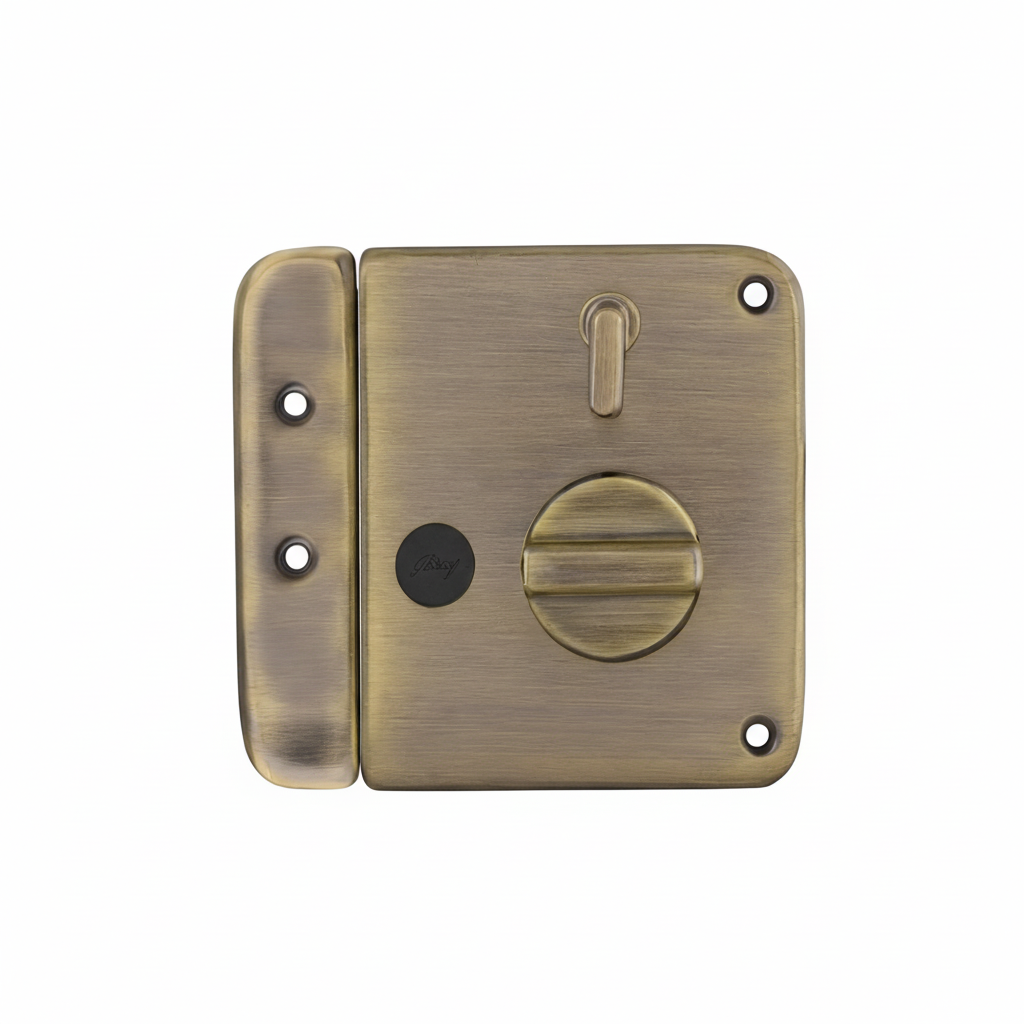 Godrej Tribolt Ultra XL+ | Satin and Antique Brass | 1CK Deadbolt Rim Lock