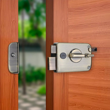 Godrej Twinbolt Ultra XL+ | Antique Brass | Auto-Lock Rim Lock