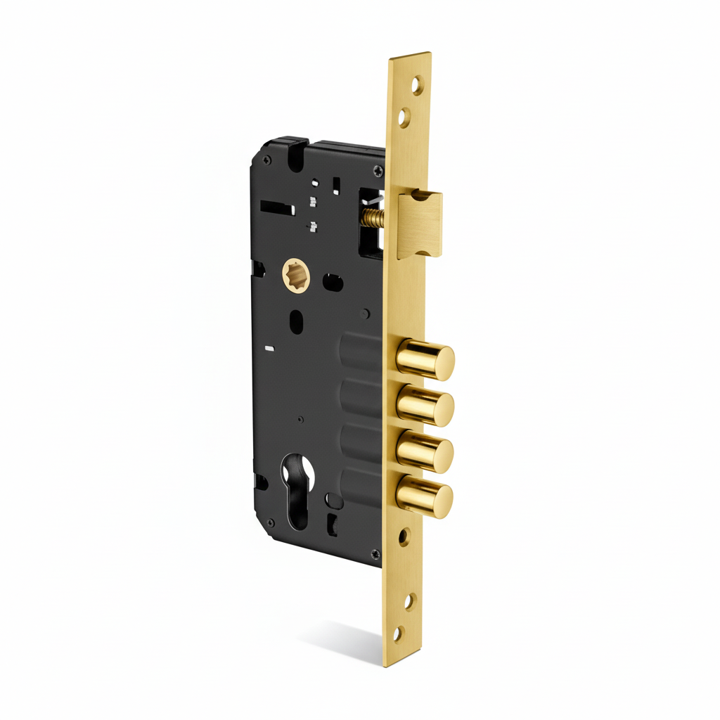 Lock Body 4 Rod 2 Stop 60 mm x 85 mm (Brass)