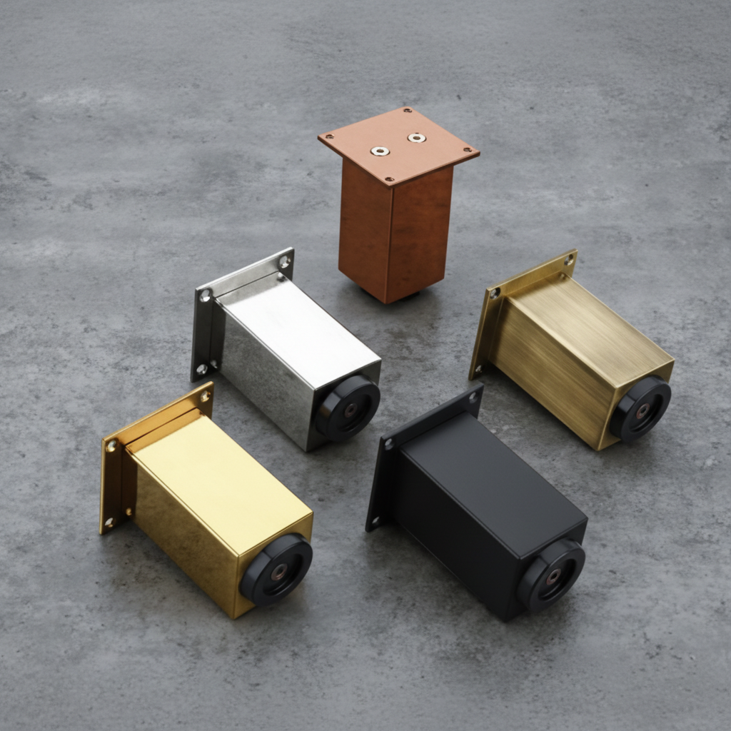 Sar Sofa Leg Box Chrome, Black, Antique Brass, Gold, Rose Gold (SL-13)
