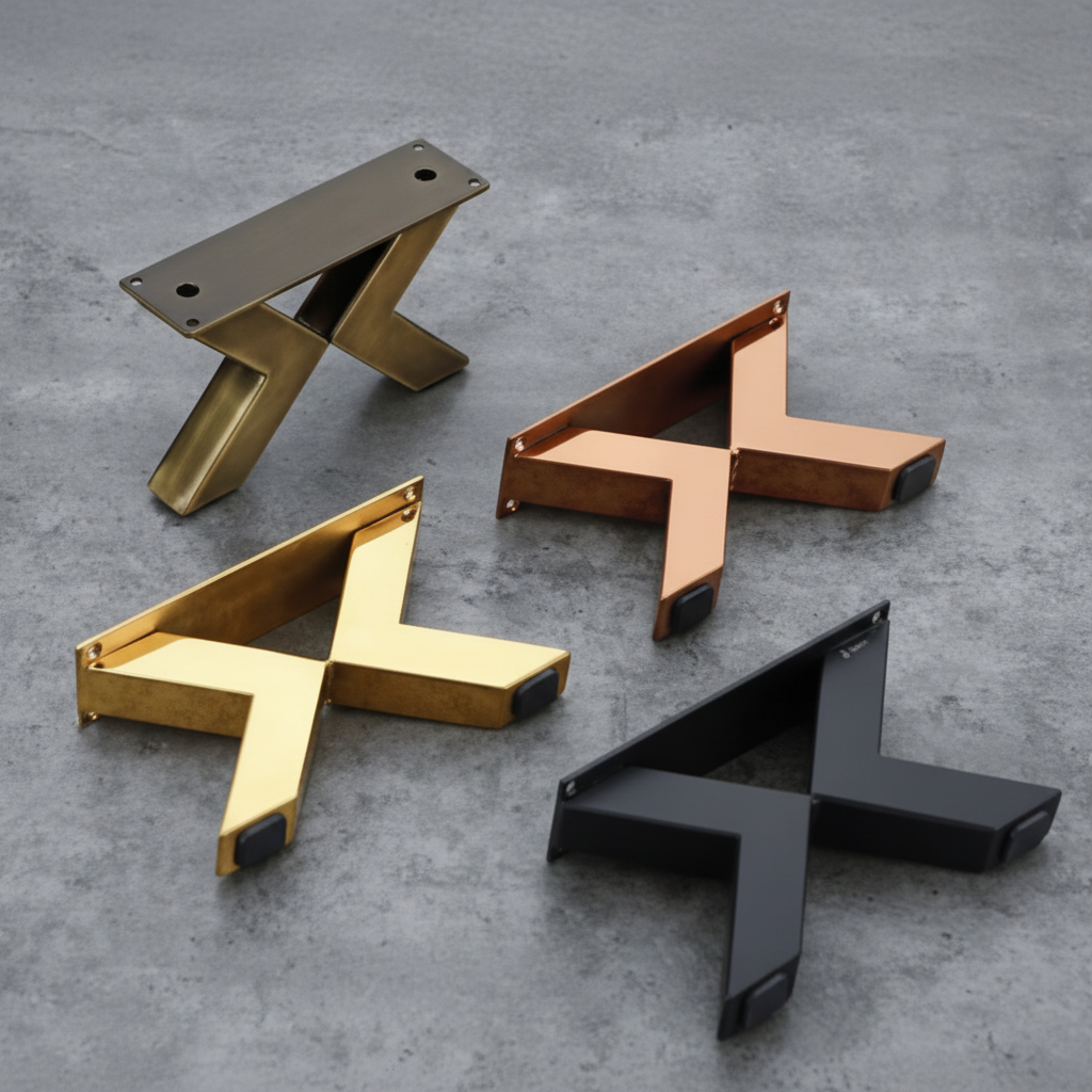 Sar Sofa Leg Cross Black, Antique Brass, Gold, Rose Gold (SL-15)