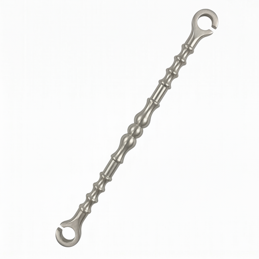 Premium Satin SS-304 stainless steel jhula chain link with a traditional Damru design and polished finish for heavy-duty swing sets and Oonjal.