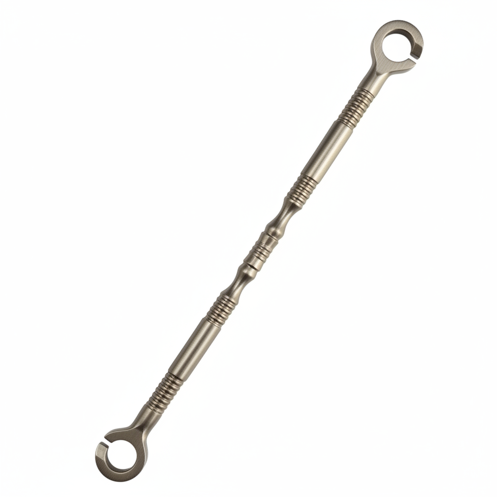 Satin-High-grade SS-304 stainless steel jhula chain link with a textured ribbed Damru design for heavy-duty ceiling swings and traditional Oonjal sets.