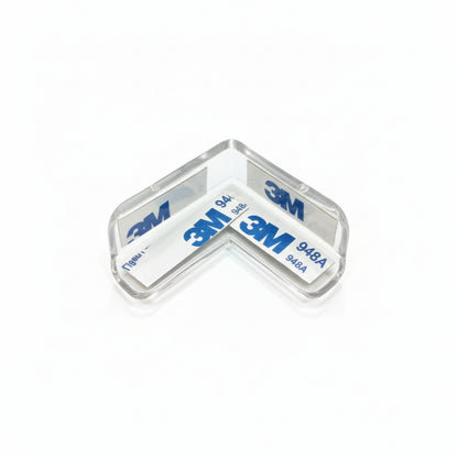 Transparent PVC corner guard with strong adhesive backing, ideal for protecting wall edges and furniture corners.