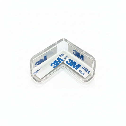 Transparent PVC corner guard with strong adhesive backing, ideal for protecting wall edges and furniture corners.