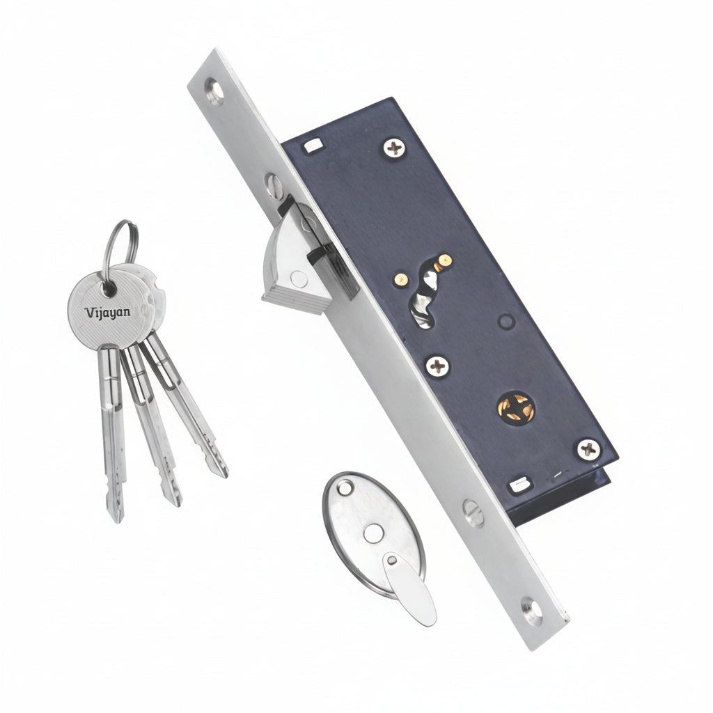 Vijayan Star Key Sliding Door Lock 38 mm (Black)