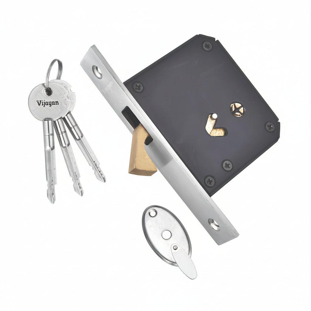 Vijayan Star Key Sliding Door Lock 75 mm (Black)