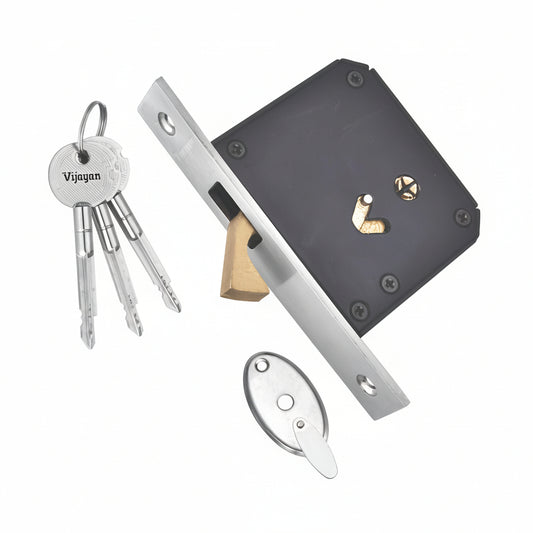Vijayan Star Key Sliding Door Lock 75 mm (Black)