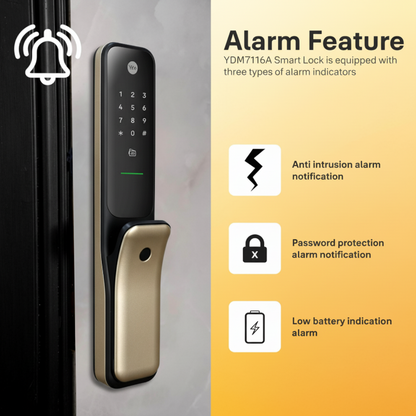 Yale Kyra Pro Premium Push Pull Smart Lock with 6-Ways of Unlock | Connects with Yale Home App | Wi-Fi & Bluetooth Smart Connectivity | 5-Year Warranty | Modern Home Security