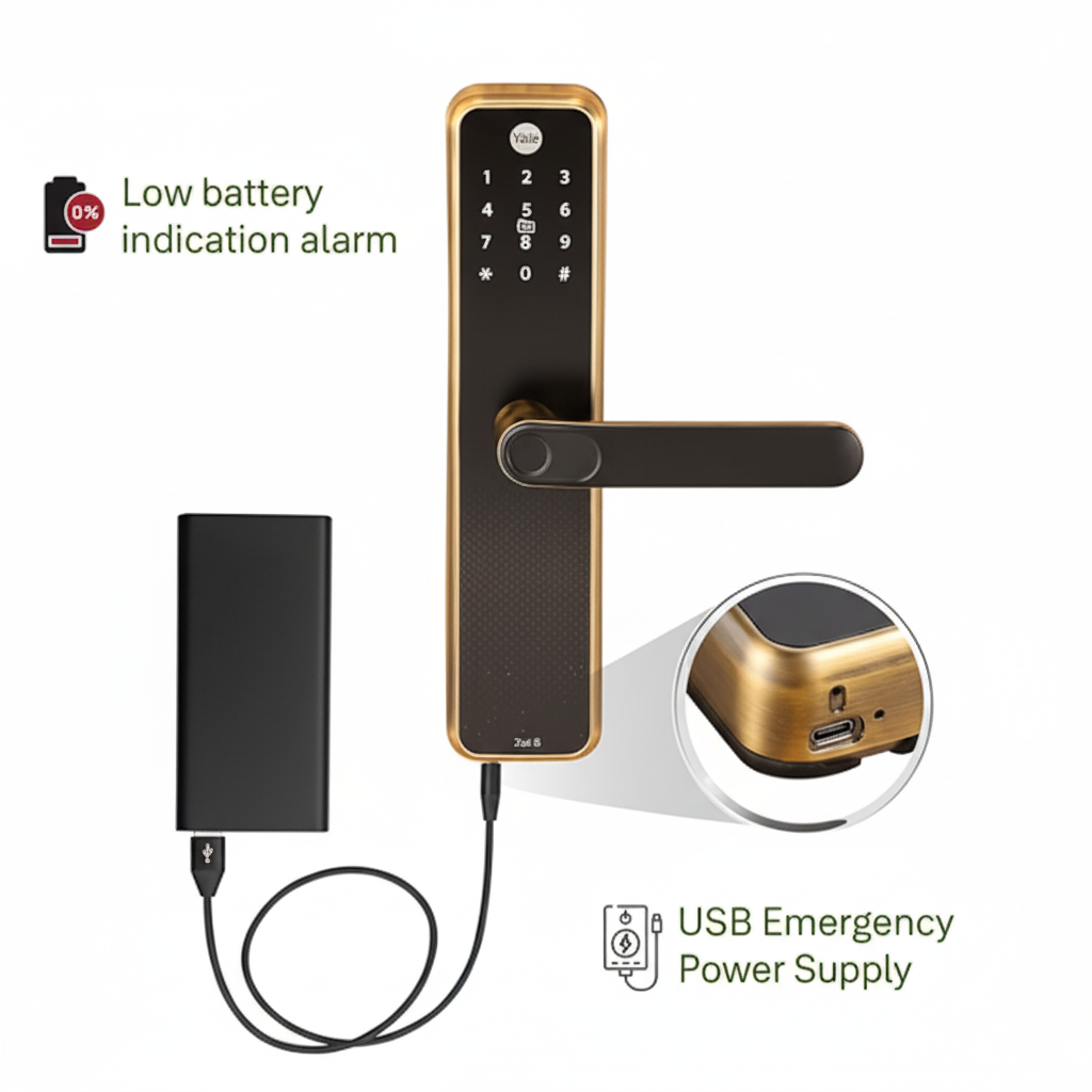 Yale Zuri S (Black, Antique Brass)