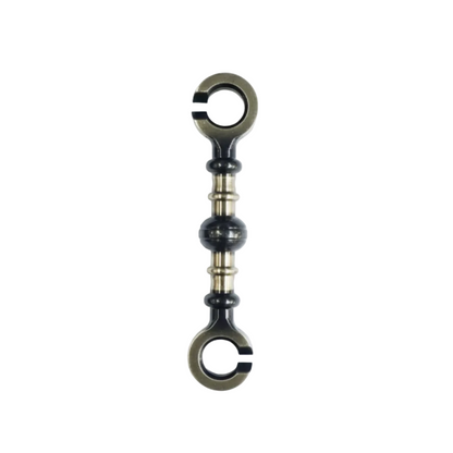 Heavy-duty antique brass finish ball saliya jhula chain link with decorative globe center and open-ring connectors for traditional indoor swings.