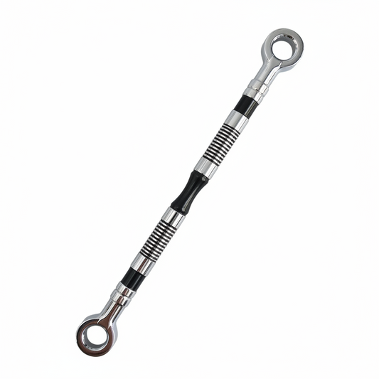 High-chrome SS-304 stainless steel jhula chain link featuring a traditional Rassi rope-textured design with decorative black segments for luxury indoor swings.