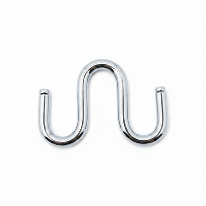Chrome SS-304 stainless steel W-hook double connector for heavy-duty jhula chain attachment and traditional indoor swing installation.