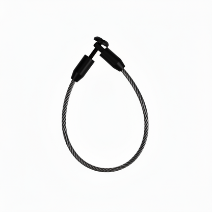 A heavy-duty DLP Jhula wire rope constructed from high-tensile SS304 grade stainless steel with a sleek matte black finish. This industrial-strength braided cable includes a secure, adjustable threaded connector for precise length adjustment and easy installation. Engineered for suspending indoor swings, modern ceiling chairs, and luxury Jhulas, it offers a minimalist contemporary aesthetic without compromising on structural safety or load-bearing capacity.